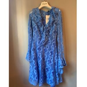 Roberto Cavalli Ceramic Blue Snake Lace Dress